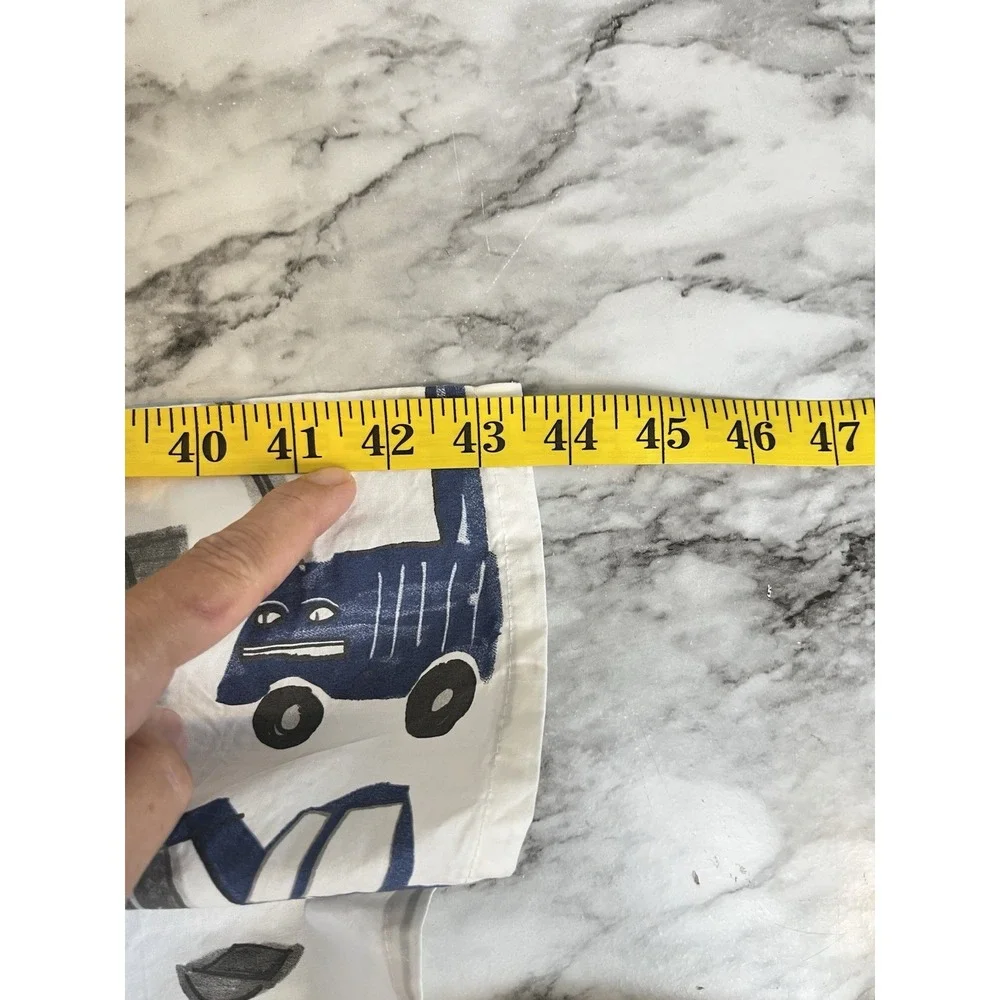 Pottery Barn Kids Toddler Flat Sheet Jax Construction 100% Organic Cotton